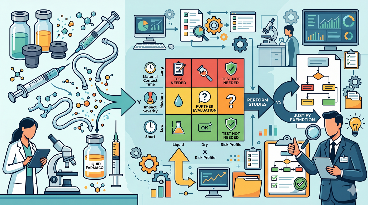 Extractables & Leachables: Risk Assessment pratico (ICH Q9)