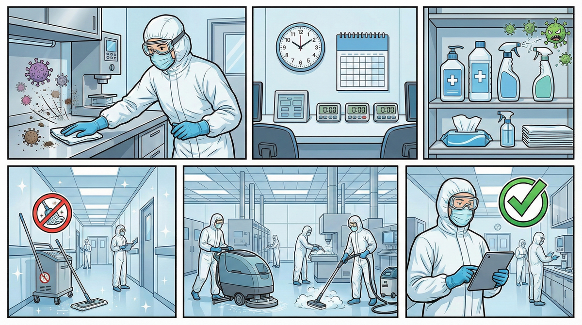 Pulizia e Sanitizzazione in Cleanroom: programma ISO 14644-5:2025 (anti-finding)