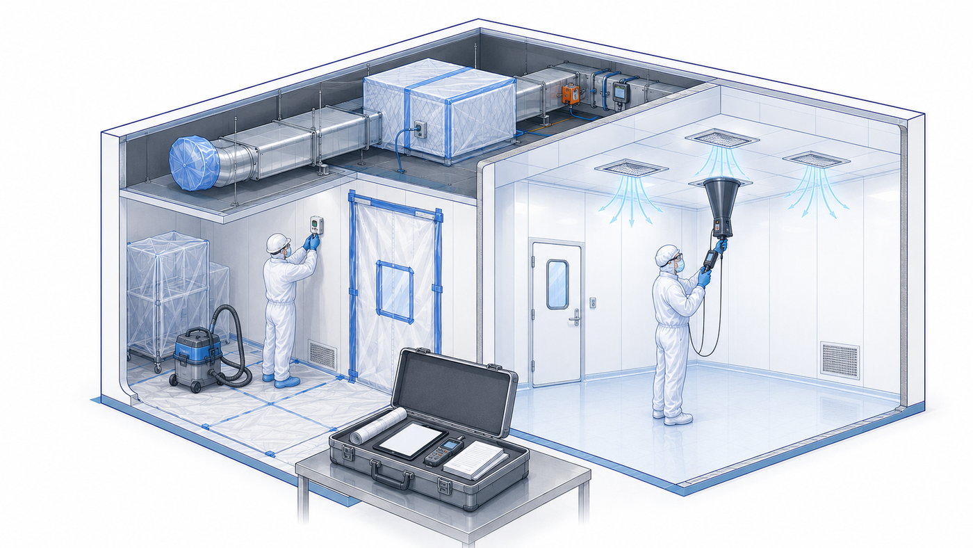 Costruzione Cleanroom e Installazione HVAC: rischi di commissioning, TAB e turnover documentation