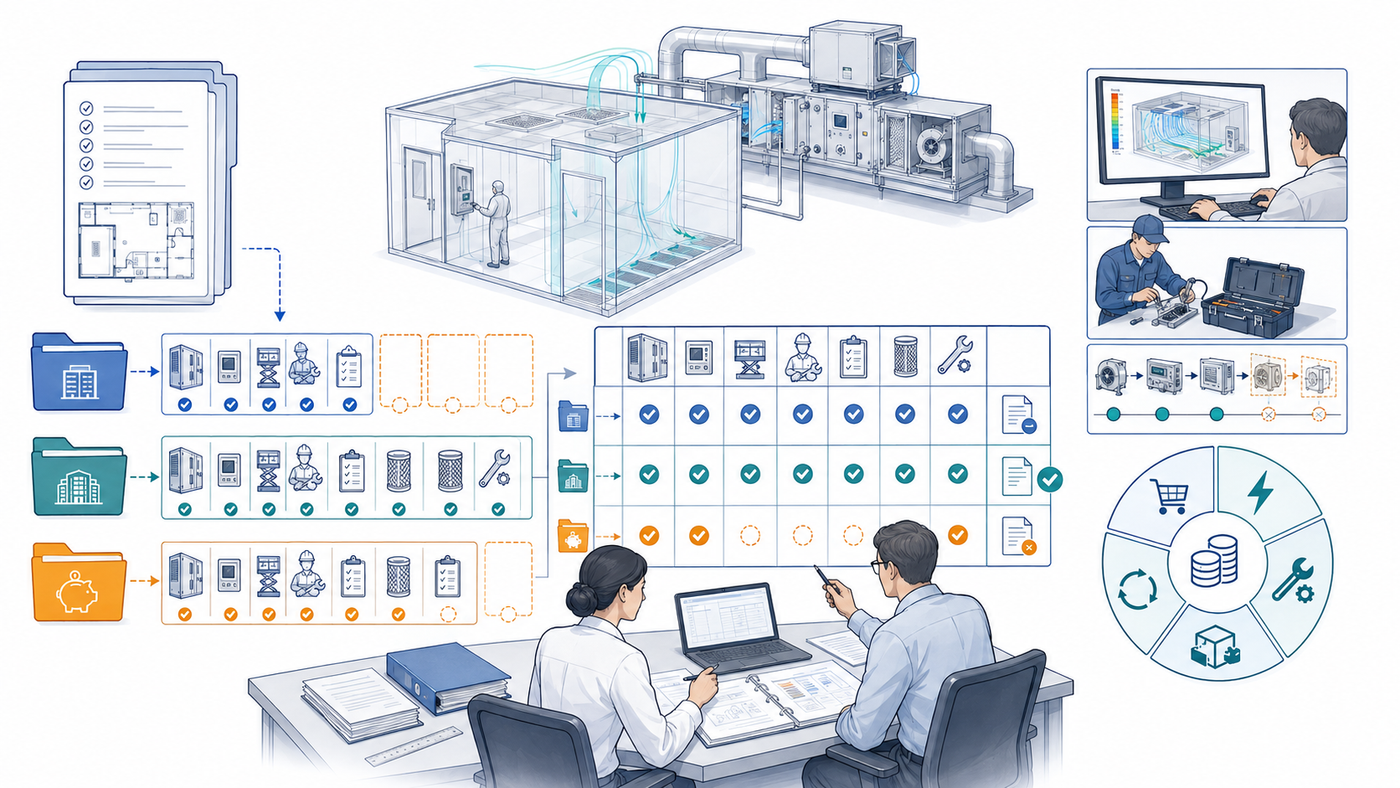Come selezionare un fornitore Cleanroom e HVAC: RFP, valutazione tecnica, service e TCO