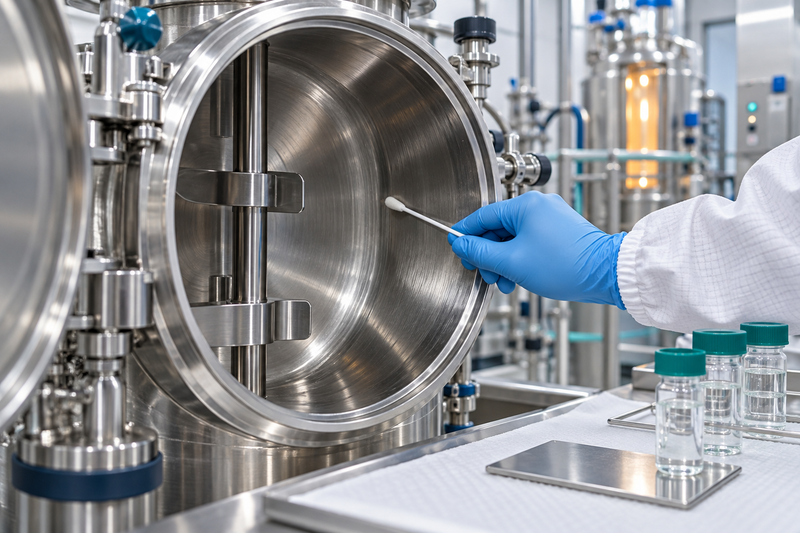 Campionamento con swab e rinse di superfici farmaceutiche per la cleaning validation