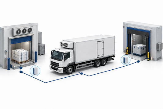 Trasporto farmaceutico tra due baie con veicolo refrigerato e registratori