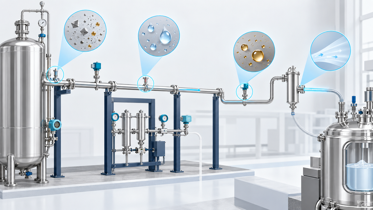 Percorso tecnico del gas dalla sorgente alla specifica di qualità al punto di utilizzo