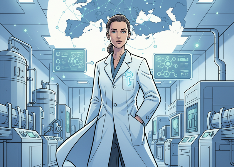 Stylized image of a QP Qualified Person Pharma