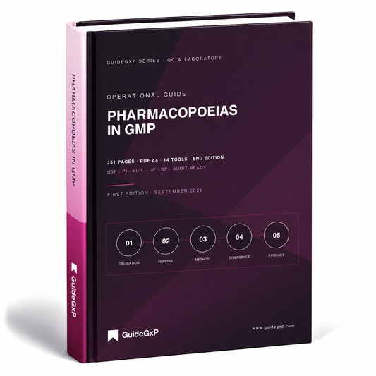 3D-Mockup des Leitfadens Arzneibücher im GMP-Umfeld, erste Ausgabe mit Toolkit aus 14 Werkzeugen