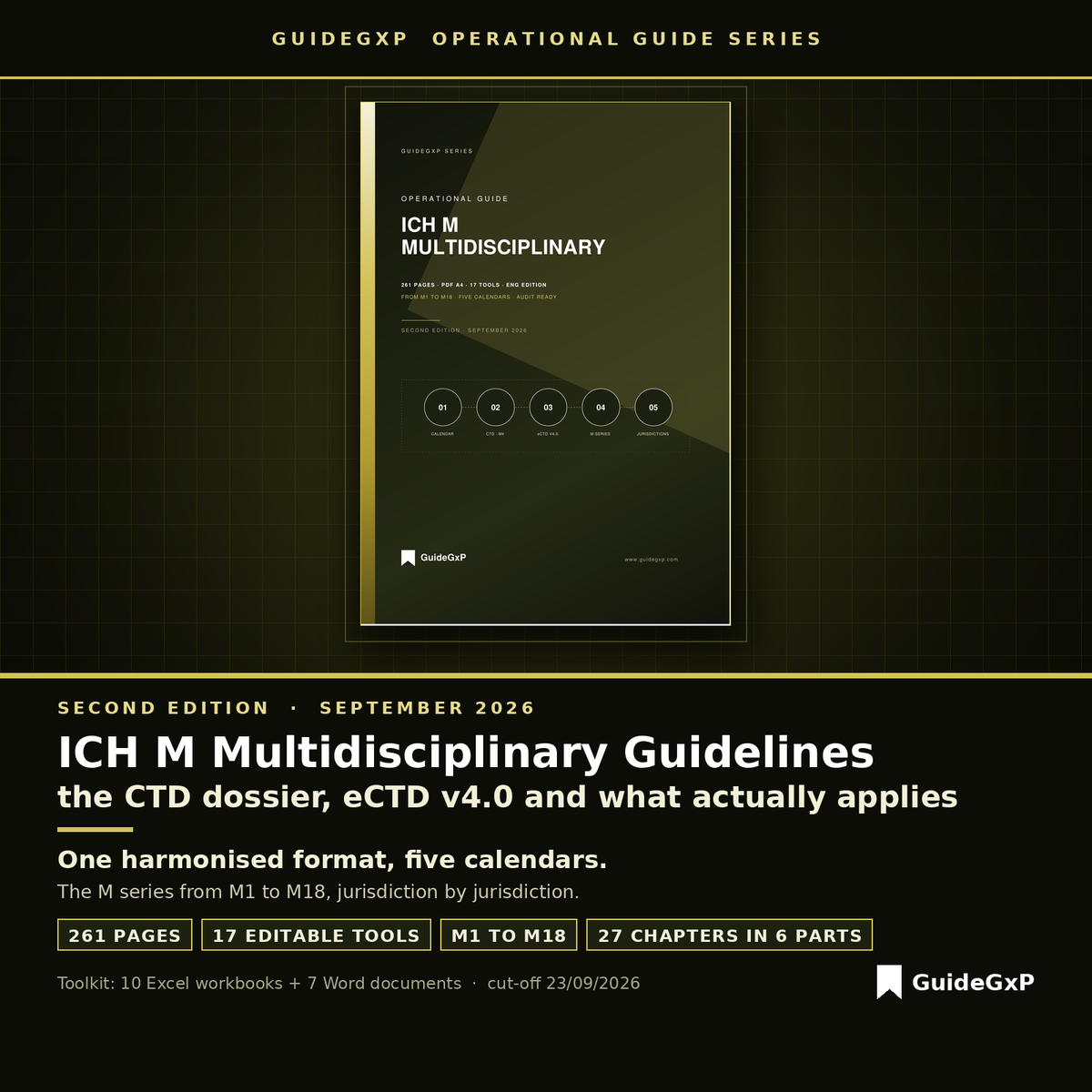 ICH M guide: the CTD dossier, eCTD v4.0 and what actually applies, 261 pages and 17 editable tools