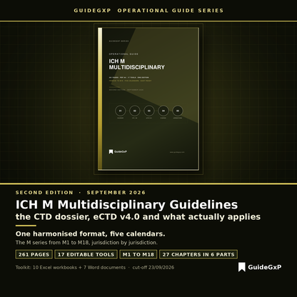 ICH M guide: the CTD dossier, eCTD v4.0 and what actually applies, 261 pages and 17 editable tools