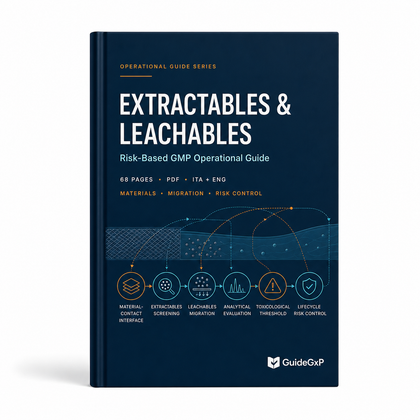 Extractables & Leachables (E&L) GMP – Guía Operativa Risk-Based para Decisiones Defendibles en Auditorías FDA/EMA