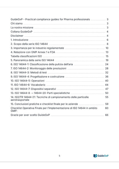 Guida Operativa alla Serie ISO 14644 per le Industrie Farmaceutiche