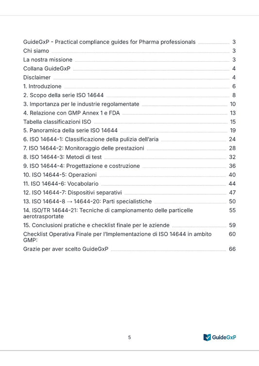 Guida Operativa alla Serie ISO 14644 per le Industrie Farmaceutiche