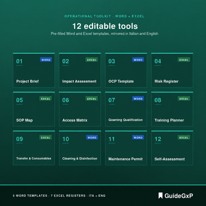 El toolkit de la segunda edición: 12 herramientas editables, 5 plantillas Word y 7 archivos Excel, en italiano e inglés