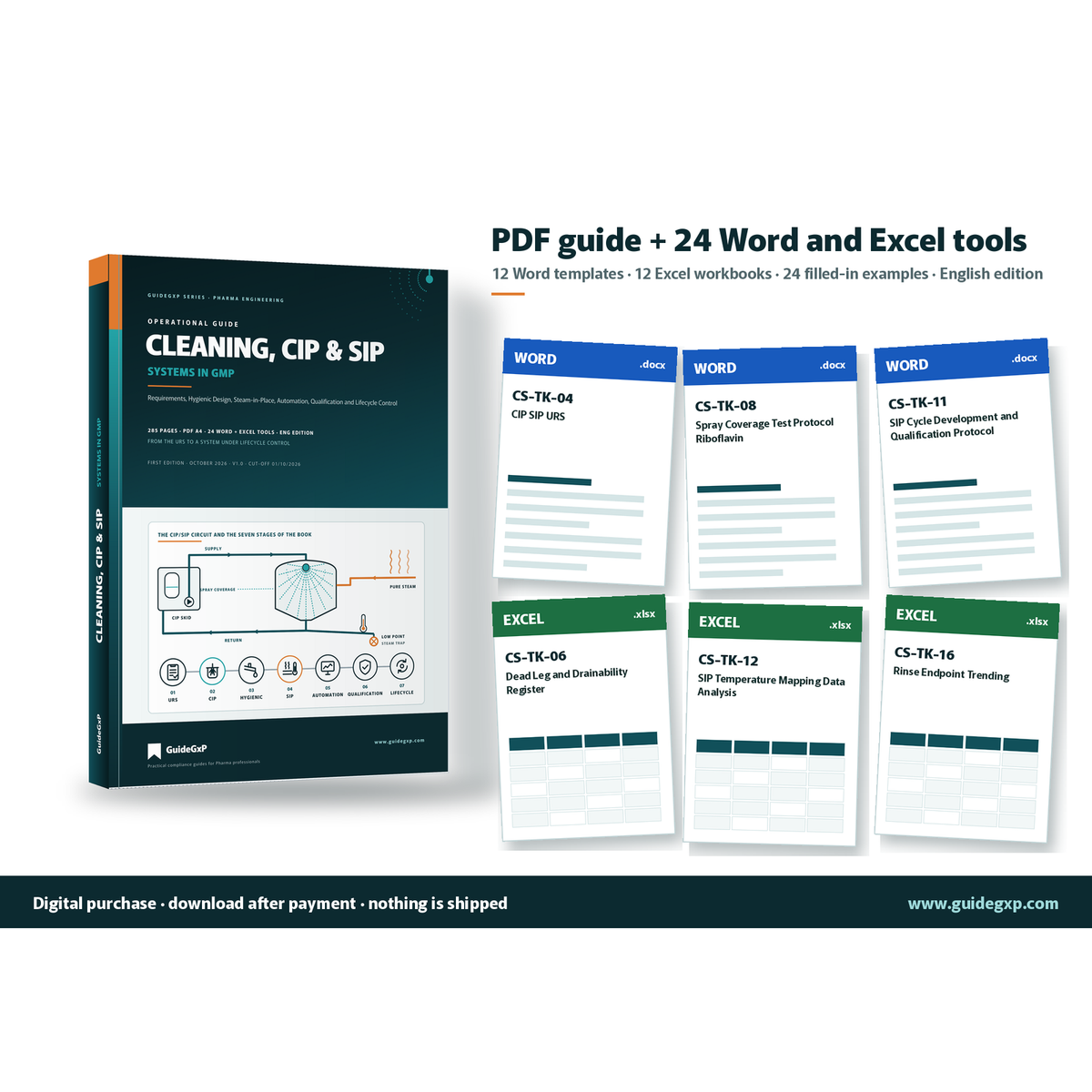 Digitales Paket: PDF-Leitfaden und 24 Word- und Excel-Werkzeuge für CIP/SIP, Download nach Kauf